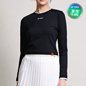 요넥스 테니스 크롭 긴팔 티셔츠 여성용 블랙 245TL004F
