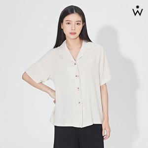 [위시드]카라넥 린넨 베이직 반팔 셔츠 (WIAABL221)