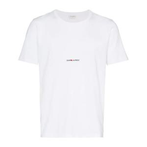 생로랑 로고 프린트 화이트 반팔티셔츠 464572 YB2DQ9000
