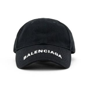 발렌시아가 로고 바이저 캡 야구 모자 BLACK 531588410B21077