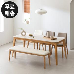 하디 세라믹 원목 벤치형 6인용 식탁세트 예쁜(1800)