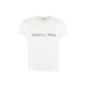 생로랑 반팔 티셔츠 663278Y37AW 9744 WHITE