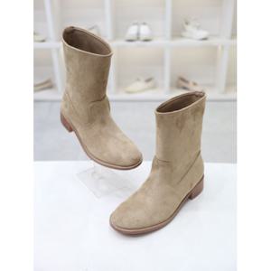 [코디엘루]스웨이드 모던 낮은굽 여성 미들 부츠 4cm CDMD500527