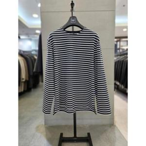 바쏘옴므 세이브존03 바쏘옴므 25S/S 네이비 면100 단가라 라운드 티셔츠 WSAGZ1KR34ANYA