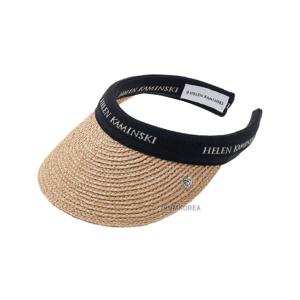 [헬렌 카민스키] FW24 여성 마리나 썬바이저 HAT50318 NATURAL BLACK LOGO
