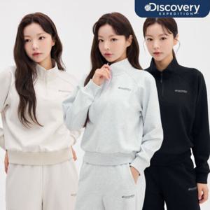 디스커버리 25SS 여성 니트트레이닝 크롭반집업맨투맨 DWTR42051
