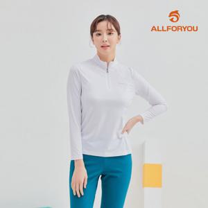[올포유] [모델착장] 여성 냉감 스포티 반집업 티셔츠 AWTHL2291-100