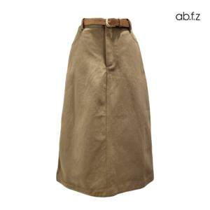 [에이비에프지]벨 티드 반 밴딩 A라인 롱 면 스커트 APZ1HS01A