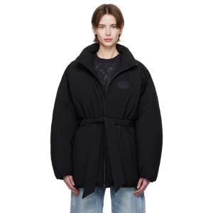 25 SS 알렉산더왕 여성 블랙 돔 로고 패치 다운 재킷 251187F061001