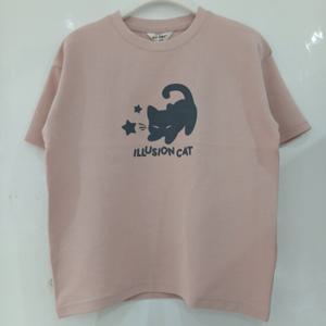 [에꼴리에][모다부평]5부 일루젼 캣 오버핏티/25B0484PK