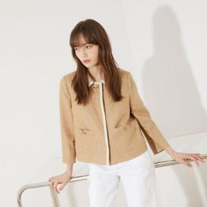 올리비아로렌 H 린넨 크롭자켓 VOPFU3M3211