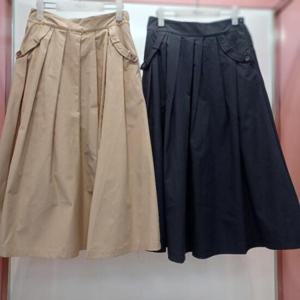 Latium HC06 봄느낌 A라인 플리츠 플레어 허리반밴드 옆지퍼 주머니 앞주름롱스커트 T2513sk03