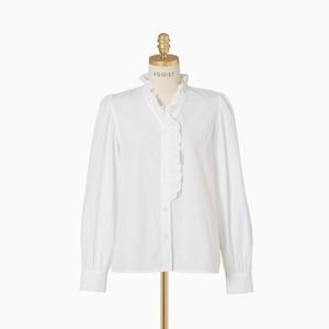 [에고이스트][BLUE LABEL] 러플넥 V넥 코튼 블라우스 ER2OBL02