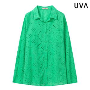 [우바][UVA]펀칭 레이스 카라 셔츠 (UP1BA025L0)