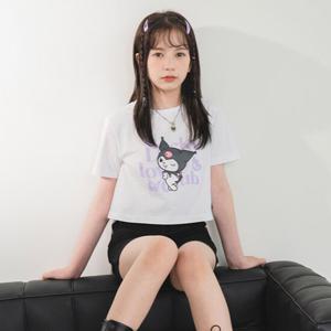 [더데이걸]쿠로미 크롭 반팔티셔츠 TGRA2343K [모다아울렛 남양