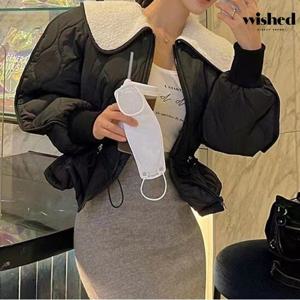 [위시드]카라 양털 배색 스트링 포인트 점퍼 (WIADJP030)