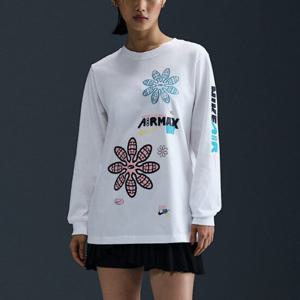 나이키긴팔티 UQJ HF9530-100 나이키 스포츠웨어 여성 루즈 긴팔 그래픽 티셔츠