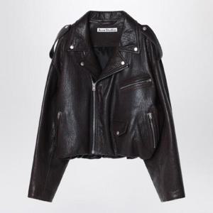 ACNE STUDIOS Brown leather over bomber jacket A70192LE/Q_ACNE-ADM