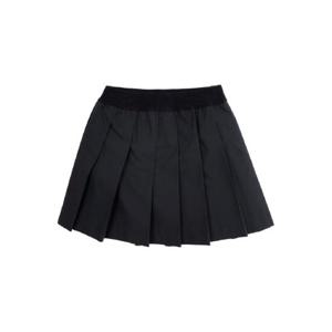 MONCLER KIDS Black Pleated Skirt with Logo Patch in Cotton Girl 2D0000454ARP999