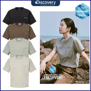 디스커버리 신상 고윤정 프레시벤트 우븐 여성 포켓 반팔티셔츠 DWRS9C053