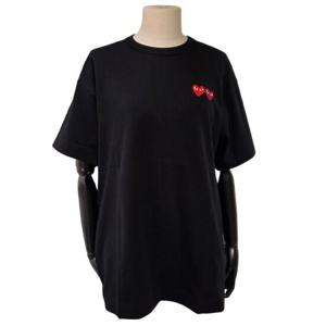 [꼼데가르송][롯데탑스]AX-T226-051멀티 더블하트 반팔티