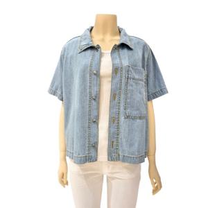 [시에로]포켓 포인트 연청 데님 반팔 셔츠 SK2SHF732