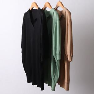 [아이우먼]빅사이즈니트티 I790L504 실크오픈카라반팔티 AP