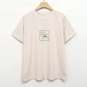 샵앤) 국산 여성 라운드넥 샤이 캐릭터 데일리 면 반팔 티셔츠 FJ-WSH-4416-연베이지