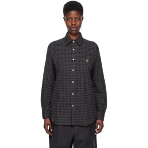 BAPE 셔츠 블랙 아플리케 셔츠 232546F109000