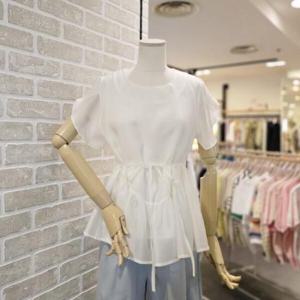 [레코브]LC61E7BL513X_시스루 러플 소매 블라우스