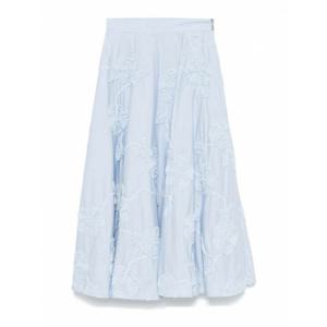 [ROTATE] 여성 니 Length 미디 Flower 맥시 스커트 11352123222322 Blue /8