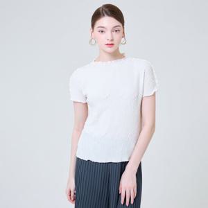 [요이츠]프릴 라운드 반팔 메트릭 티셔츠 블라우스_YI05WRPBL01