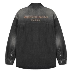 우영미 W251SH17 985G 그레이 워싱 데님 백로고 셔츠