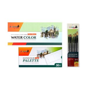 [패키지]아트메이트 수채화물감세트30색7.5ml+붓6본입+파레트A30
