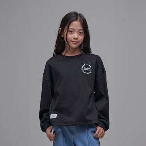 [내셔널지오그래픽키즈] K241GTS910 여아 스트링 맨투맨 CARBONBLACK