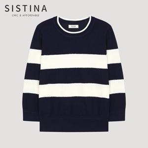 [SISTINA] 인기 스트라이프 7부 니트_ASKPOO11020_DN