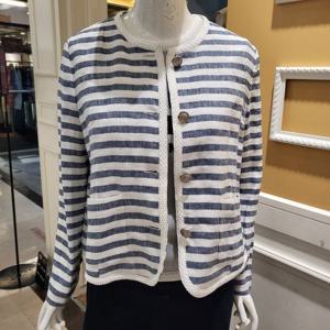 [BCBG] 비씨비지 여름24 울프 스트라이프 자켓 B4B3J109