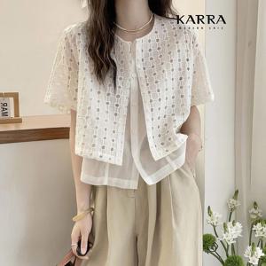 [카라]KARRA 펀칭홀서클레이어드블라우스_A4M1475