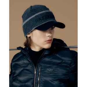 헤지스 골프 24FW 그레이 남성 겨울 니트 이어워머 캡모자 HUHE4F712G2