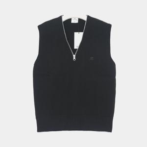 꾸레쥬 24FW 버진울 V넥 니트 남성 조끼 324MPU180FI0036 9999