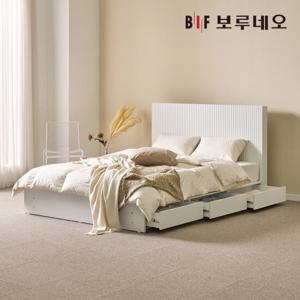 [착불] 보루네오 이브 템바보드 호텔수납 침대 본넬매트리스 세트 Q