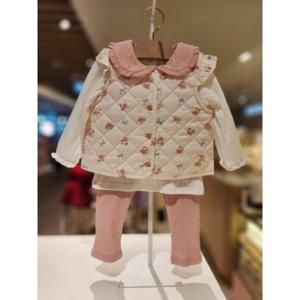 밍크뮤ch 25SS  신상PK)쁘띠 리본퀼팅베스트 상하세트3511361102 출산 백일 돌선물 조카선물
