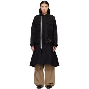 25 SS 사카이 남성 블랙 WTAPS 백 새틴 코트 251445M176003
