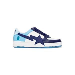 25 SS BAPE 남성 화이트   블루 베이프 스타 OS 스니커즈 242546M237026