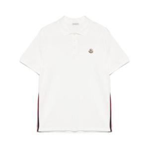몽클레어 남성 화이트 반팔 폴로 K10918A00026 89A16034