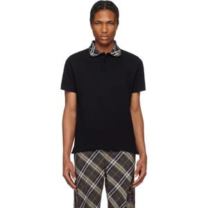 25 SS 버버리 남성 블랙 코튼 폴로 셔츠 251376M212007