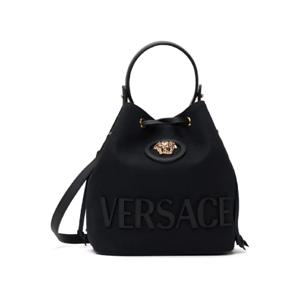 25 SS 베르사체 여성 블랙 라 메두사 캔버스 버킷백 251404F046000