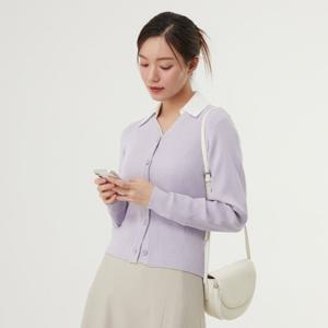 플라스틱아일랜드  (PR1KG201) 슬림핏 퍼프소매 가디건
