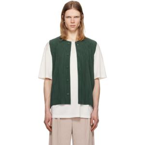25 SS Homme Plisse Issey Miyake 남성 그린 플리츠 1 베스트 251729M185005