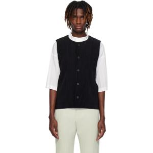 25 SS Homme Plisse Issey Miyake 남성 블랙 테일러드 플리츠 1 베스트 251729M185006